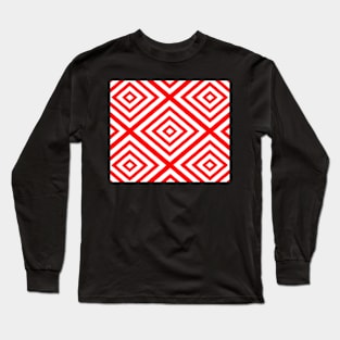 Abstract geometric pattern - red and white. Long Sleeve T-Shirt